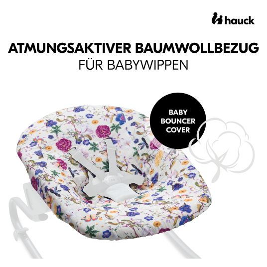 Hauck Bezug für Alpha Newborn Bouncer (atmungsaktiv & einfach waschbar) - Floral Beige