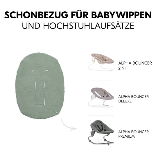 Hauck Bezug für Alpha Newborn Bouncer (atmungsaktiv & einfach waschbar) - Sage