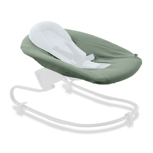 Hauck Bezug für Alpha Newborn Bouncer (atmungsaktiv & einfach waschbar) - Sage