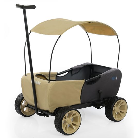 Hauck Bollerwagen Eco Mobil Safari - faltbar mit Dach, Transportwagen & Handwagen für 2 Kinder