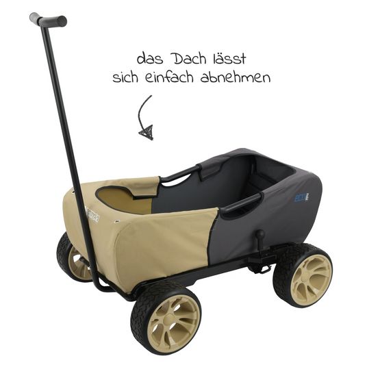 Hauck Bollerwagen Eco Mobil Safari - faltbar mit Dach, Transportwagen & Handwagen für 2 Kinder