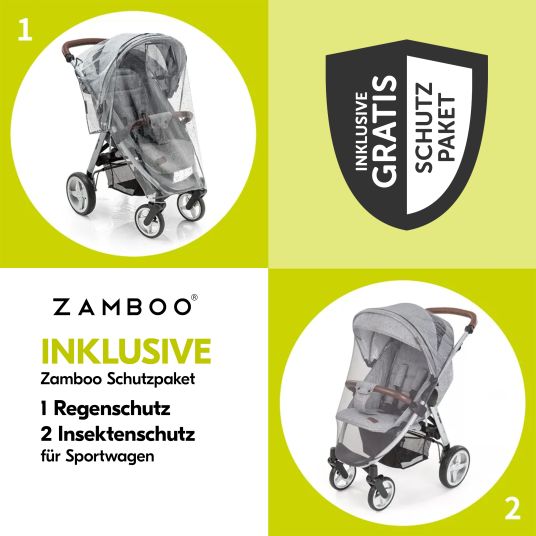 Hauck Buggy & Jogger Runner 3 (con grandi pneumatici) - incluso pacchetto accessori XXL e animale da gioco Klipp Klapp Pferd - Verde Giungla