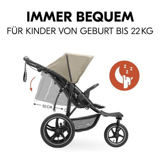 Hauck Buggy & Jogger Runner 3 (with large pneumatic tires) - Olive