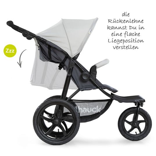 Hauck Buggy & Jogger Runner with large pneumatic tires - Silver Grey