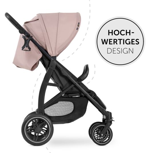 Hauck Buggy Rapid 4D (bis 25 kg) mit XL Verdeck & All-Terrain Bereifung - inkl. XXL Zubehörpaket & Spieltier Klipp Klapp Pferd - Dutsy Rose