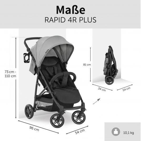 Hauck Buggy Rapid 4R Plus (up to 25 kg) - Grey