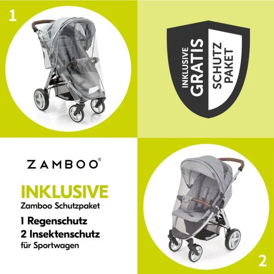 Hauck Buggy Shop N Care inkl. Autositz Pebble Pro & XXL Zubehörpaket - Dusty Blue