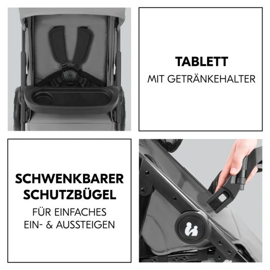 Hauck Buggy Shop N Care inkl. Autositz Pebble Pro & XXL Zubehörpaket - Grey