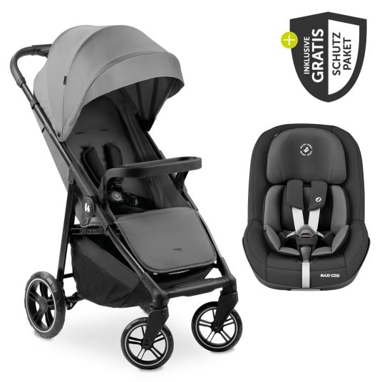 Hauck Buggy Shop N Care con Reboarder Pearl Pro 2 e pacchetto accessori XXL - Grigio