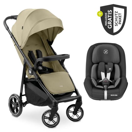 Hauck Buggy Shop N Care inkl. Reboarder Pearl Pro 2 & XXL Zubehörpaket - Olive