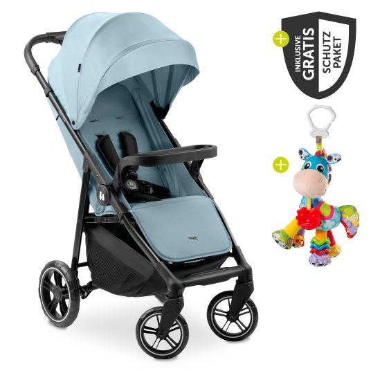 Hauck Buggy Shop N Care - incluso pacchetto accessori XXL e animale da gioco Klipp Klapp Pferd - Dusty Blue