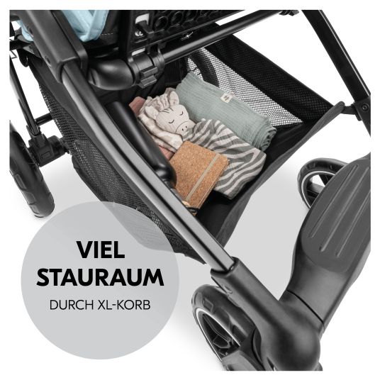 Hauck Buggy Shop N Care - inkl. XXL Zubehörpaket & Spieltier Klipp Klapp Pferd - Dusty Blue