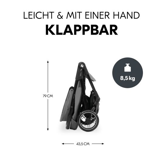 Hauck Buggy Shop N Care - inkl. XXL Zubehörpaket & Spieltier Klipp Klapp Pferd - Grey