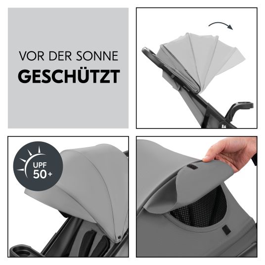 Hauck Buggy Shop N Care - inkl. XXL Zubehörpaket & Spieltier Klipp Klapp Pferd - Grey