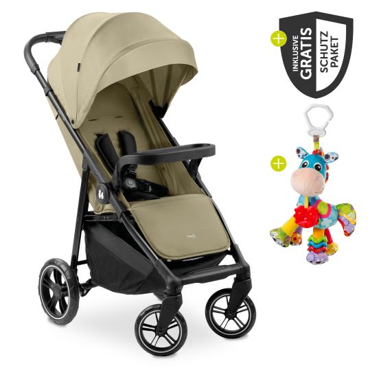 Hauck Buggy Shop N Care - inkl. XXL Zubehörpaket & Spieltier Klipp Klapp Pferd - Olive