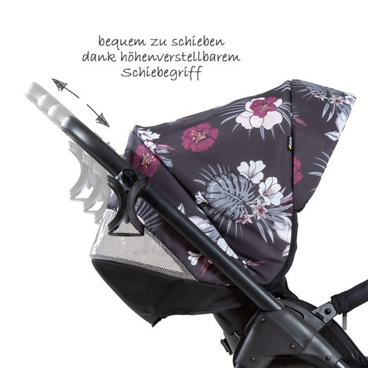 Hauck Buggy & Stroller Saturn R (up to 25 kg loadable) - Wild Blooms Black