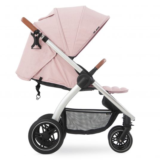 Hauck Buggy & Stroller UpTown (with recline function & one-hand fold) incl. XXL accessories package - Melange Rose
