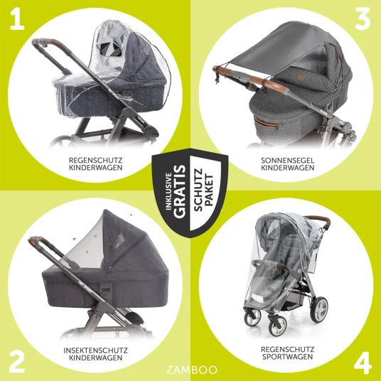 Hauck Buggy & pushchair Vision X incl. XXL accessory pack - Melange Beige