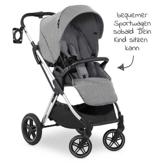 Hauck Buggy & pushchair Vision X incl. XXL accessory pack - Melange Grey