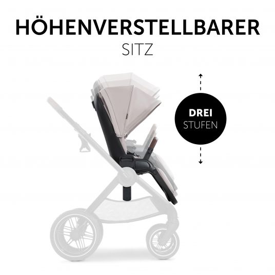 Hauck Buggy & Stroller Walk N Care with reclining function and swivel seat (up to 25 kg load) - Beige