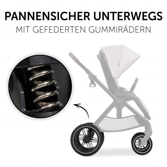 Hauck Buggy & Stroller Walk N Care with reclining function and swivel seat (up to 25 kg load) - Beige