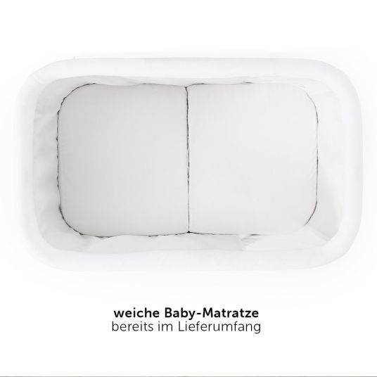 Hauck Dreamer 3in1 - Babybett, Schaukelwiege & Beistellbett (faltbar & inkl. Matratze) - Grey