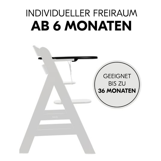 Hauck Essbrett und Tisch für Alpha Hochstuhl (Click Tray) - Black / Schwarz