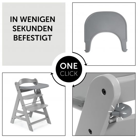 Hauck Essbrett und Tisch für Alpha Hochstuhl (Click Tray) - Grey / Grau