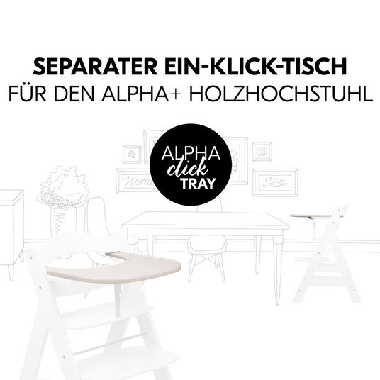 Hauck Essbrett und Tisch für Alpha Hochstuhl (Click Tray) - Speckle Beige