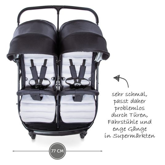 Hauck Sibling Buggy & Twin Buggy Rapid 3R Duo - Silver Charcoal