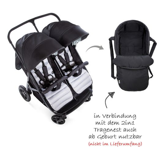 Hauck Sibling Buggy & Twin Buggy Rapid 3R Duo - Silver Charcoal