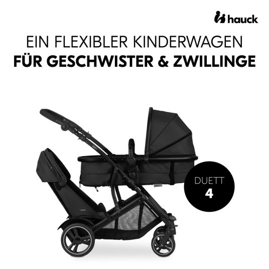 Hauck Geschwisterwagen Duett 4 - Black