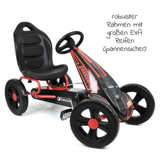 Hauck Gokart & Tretauto Cyclone mit verstellbarem Schalensitz (4-10 Jahre) - Red
