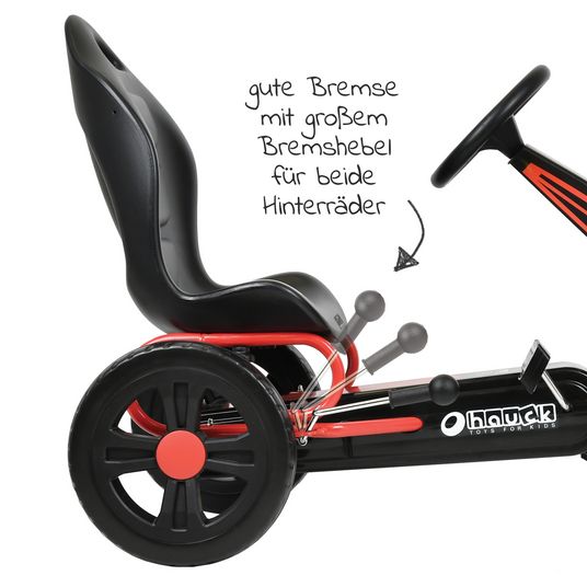 Hauck Gokart & Tretauto Cyclone mit verstellbarem Schalensitz (4-10 Jahre) - Red