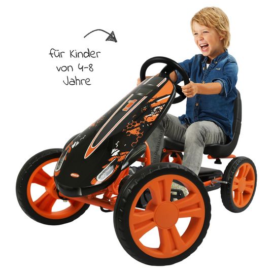 Hauck - Gokart & Tretauto Speedster mit verstellbarem Schalensitz (4-8  Jahre) - Orange 