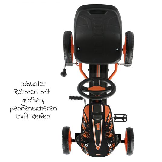 Hauck Gokart & Tretauto Speedster mit verstellbarem Schalensitz (4-8 Jahre) - Orange