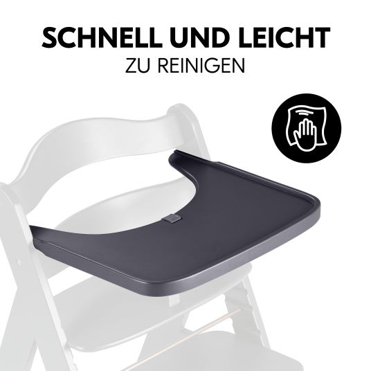 Hauck Alpha Plus Dark Grey Select high chair - in economy set incl. wooden dining board and seat cushion - Nordic Grey