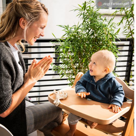 Hauck Alpha Plus Dark Grey Select high chair - in economy set incl. wooden dining board and seat cushion - Nordic Grey