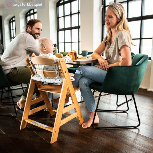 Hauck Alpha Plus Dark Grey Select high chair - in economy set incl. wooden dining board and seat cushion - Nordic Grey