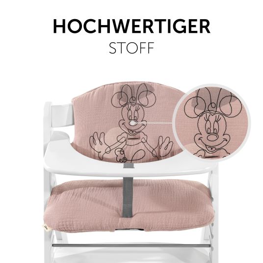 Hauck Seggiolone Alpha Plus Grigio - in un set di risparmio che include il vassoio Click Tray + cuscino di seduta Minnie Mouse Rose