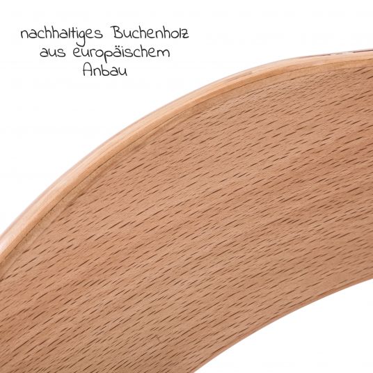 Hauck Hochstuhl Alpha Plus Natur - im Sparset inkl. Sitzkissen Jersey Charcoal