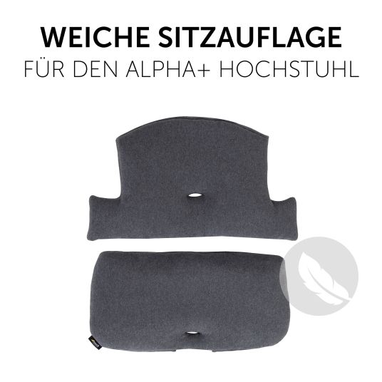 Hauck Hochstuhl Alpha Plus Natur im Sparset - inkl. Sitzkissen + Play Tray Basis + Spielzeug Play Planting mit Motorikbrett Flowers