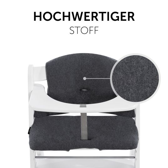 Hauck Hochstuhl Alpha Plus White im Sparset - inkl. Sitzkissen + Play Tray Basis + Spielzeug Play Repairing mit Zahnrädern & Muttern