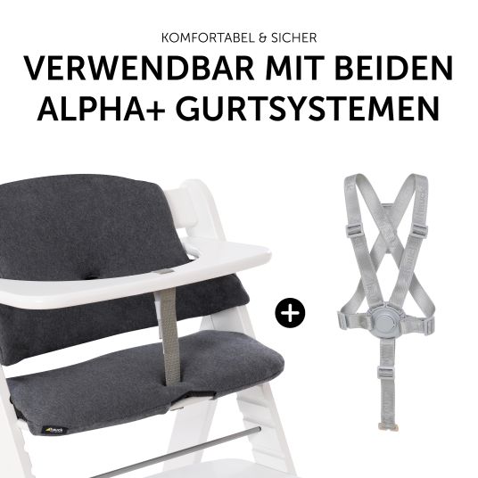 Hauck Alpha Plus White high chair in economy set - incl. seat cushion + play tray base + Play Repairing toy with gears & nuts