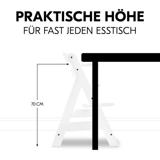 Hauck Hochstuhl Alpha Plus White - im Sparset inkl. Sitzkissen Rainbow