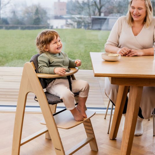 Hauck Arketa high chair (grows with the child, incl. harness system, FSC certified) - oak (solid wood)