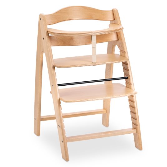 Hauck Arketa high chair (grows with the child, incl. harness system, solid wood FSC certified) - Beech