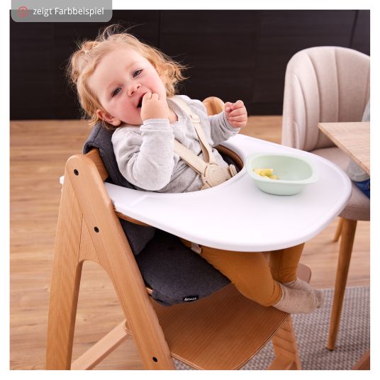 Hauck Arketa high chair (grows with the child, incl. harness system, solid wood FSC certified) - Beech Blackwashed