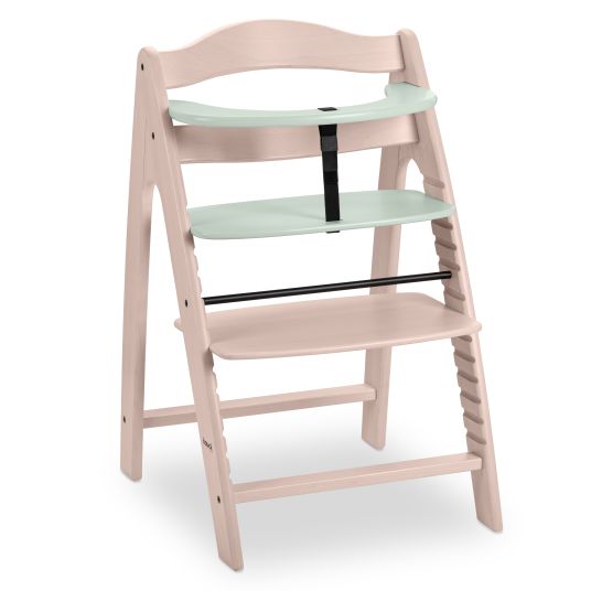 Hauck Arketa high chair (grows with the child, incl. harness system, solid wood FSC certified) - Beech Whitewashed Mint