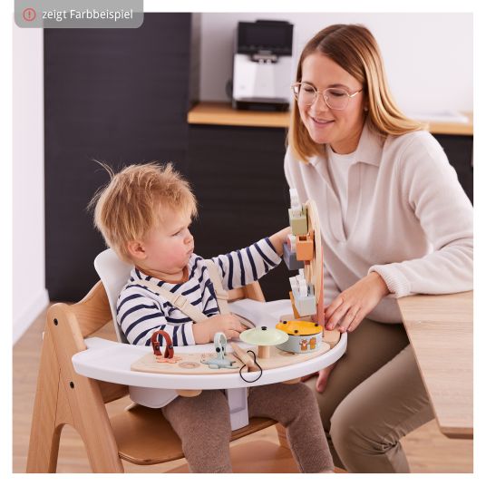 Hauck Arketa high chair (grows with the child, incl. harness system, solid wood FSC certified) - Beech Whitewashed Mint